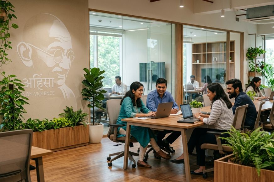 Creating Peaceful & Productive Workspaces: How Gandhi’s Principle of Ahimsa Inspires Modern Managed Offices 2