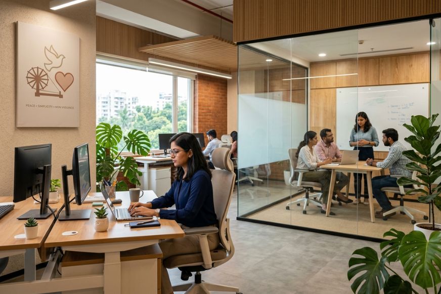 Creating Peaceful & Productive Workspaces: How Gandhi’s Principle of Ahimsa Inspires Modern Managed Offices