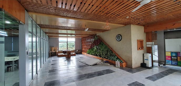 Interior view of a office upkeep and