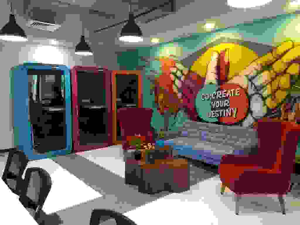 Interior view of a managed office workspace