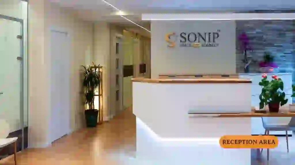 Interior view of a managed office workspace