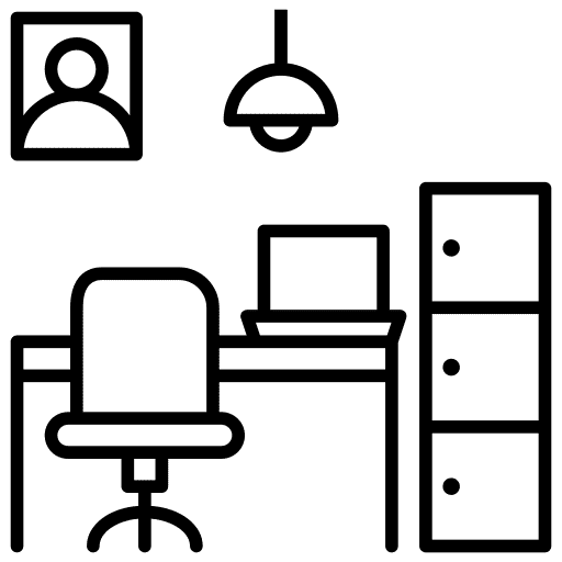 Contemporary workspace aesthetics of a virtual office